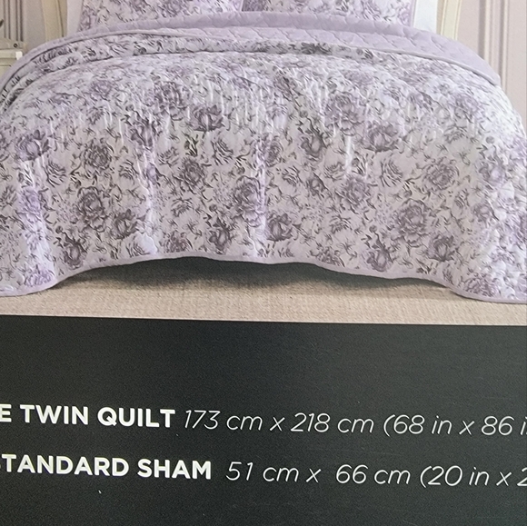 Betsey Johnson Sketch Toile w/Fleece 2 Piece Reversible TWIN Quilt Set - Picture 4 of 7